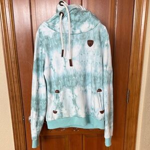 Tie-Dye Hoodie with Rope Drawstrings